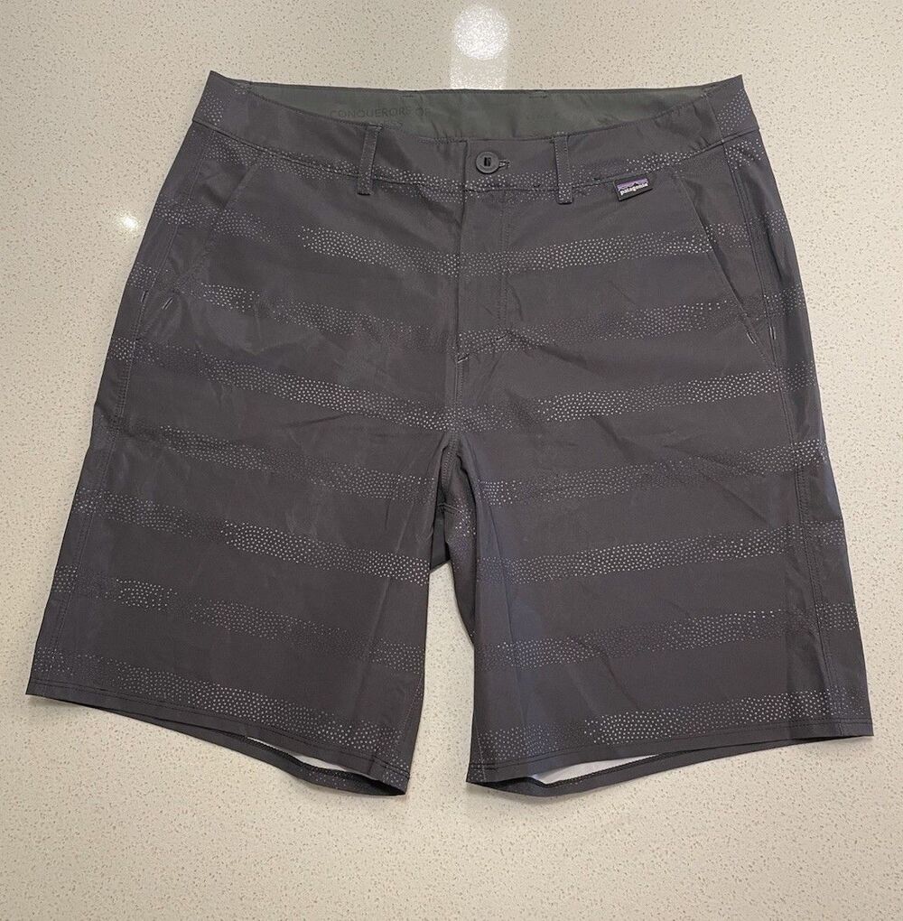 Patagonia Men’s Size 30 Hydropeak Hybrid Board Shorts Marine Fog Ink Black